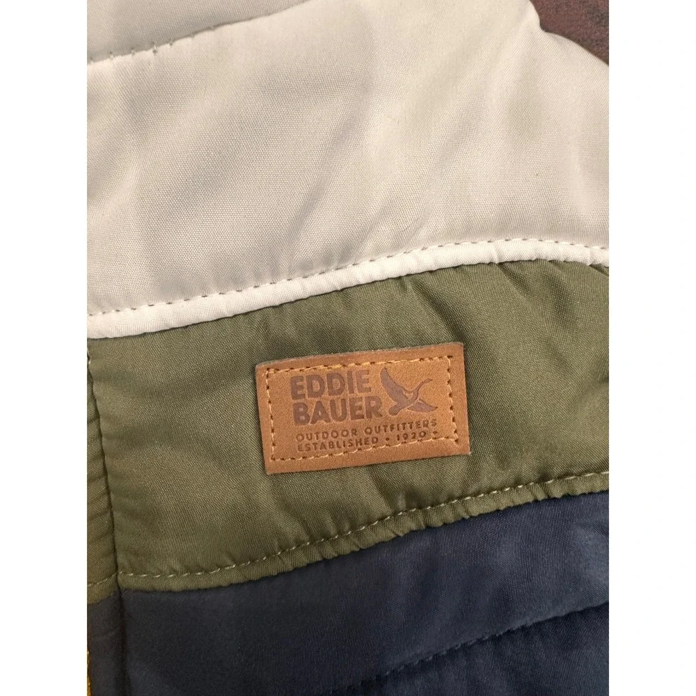 Eddie Bauer Kids Puffer Vest Navy Blue Green Cream Colorblock 24M Outerwear